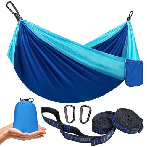 Ultraleicht Hängematte Outdoor 300KG Tragkraft | Reise Hängematte Camping Atmungsaktiv Schnelltrocknendes | Tragbare Fallschirm Nylon für Rucksackreisen, Wandern, Garten