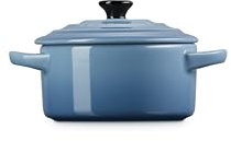 Le Creuset Mini cocotte rotonda in gres vetrificato, 250 ml, ⌀ 10 cm, Chambray, 71901104340100