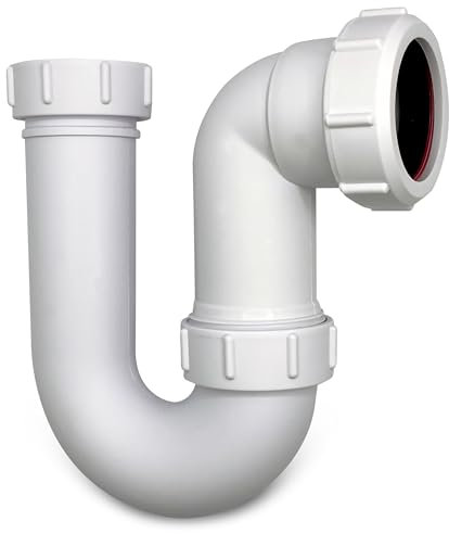 CranPlas 40mm Kitchen Sink P Trap | Easy Installation Kitchen Sink Waste Trap Made from Durable Polypropylene, Leak-Proof Design