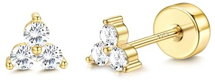 KALVICA Pendientes Mujer Oro y Plata: Diseño de Moda, Hipoalergénicos, Piercing Oreja Cartílago y Tragus, Plata de Ley 925, Dorados y Plateados, Regalo Único