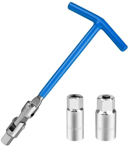 ZYETGH Zündkerzenschlüssel, 16 mm /21mm Zündkerzenschlüssel Set Universal T-Griff Zündkerzen Steckschlüssel Satz für Auto und Motorrad Zündkerzen Entferner Werkzeug (Blau)