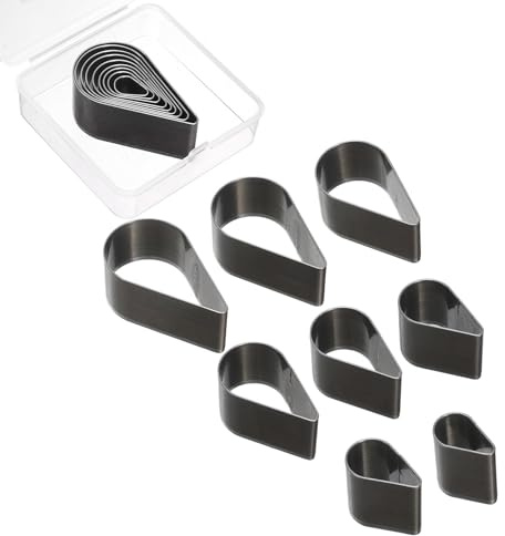 sourcing map Leather Teardrop Shape Punch Cutter Set 8 Sizes Leather Hollow Cutter Kit Durable Punch Die Kit Carbon Steel Leather Punch Tool for Canvas Strap Belt Leathercraft Working 8pcs