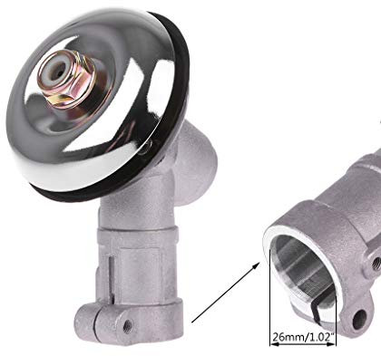 PRIMEGA Renvoi d'angle Debroussailleuse Universelle, Tête de Gear Rond de 9 Dents pour Coupe Herbe/Tronconneuse, Boîte de Vitesse de Tondeuse à Gazon M10 x 1.25LH (26 mm)