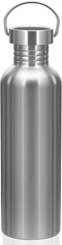 lompyeu Gourde isotherme en acier inoxydable 1 l pour le sport, sans BPA, bouteilles d'eau d'extérieur pour boissons chaudes et froides, sport, école, fitness (Double couche - 1000 L)