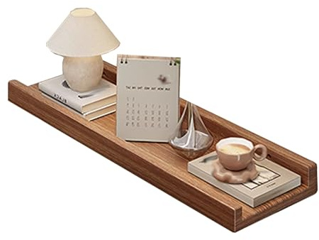 Balda Radiador de Pared de MDF, Cubreradiador, Baldas Flotantes Pared, Bordes Elevados para Evitar Caídas, para El Hogar, Sala de Estar, Dormitorio, Capacidad de Carga 25 Kg(Brown,60*15cm/24*6in)