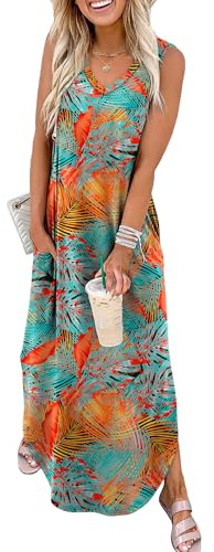 Sampeel Summer Dresses Maxi Dress Vacation Beach Sundresses 2026 with Pockets