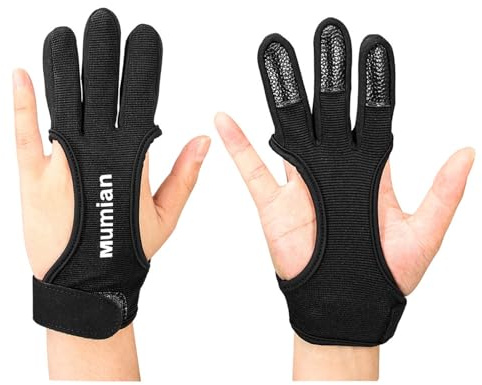 Guanti da tiro con l' da uomo – Giovani Adulti Protettivo Tiro Con L' Finger Tab 4 3 Dita Traspirante - Protezione per la punta delle dita per mano sinistra destra Compound Ricurvo