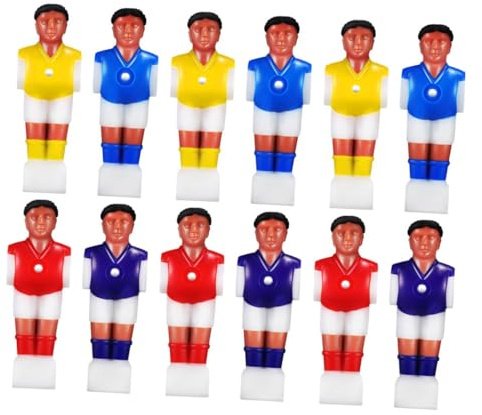 ORFOFE 12 Pezzi Giocatori Calcio Balilla in Plastica Figure di Ricambio per Gioco Calcio da Tavolo Colore Assortito Compatibili Tavoli 1.4 M
