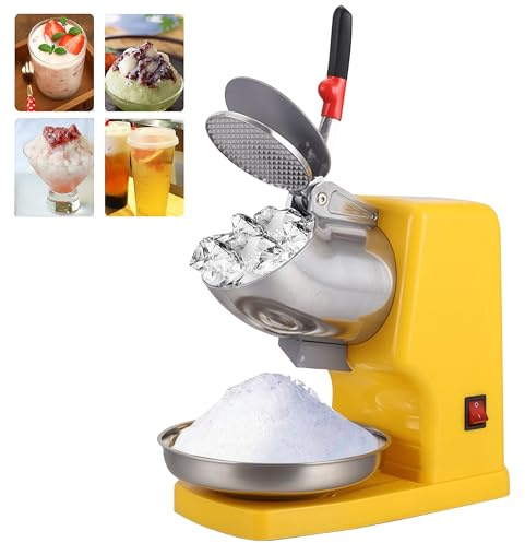 Tritaghiaccio Elettrico a 8 Lame 500 W 2200 giri/min Raspa per Ghiaccio 85 kg/h Crushed Ice Maker con Contenitore per Smoothie Bevande Fredde Tè al Latte e Miscelazione Bar