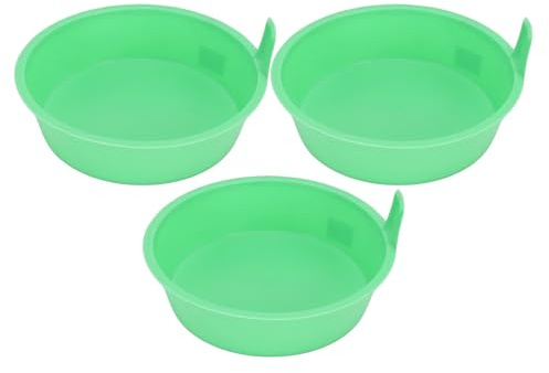 AUNMAS Bandeja de Alimentación de 3 Uds, Cubo Alimentador de Ganado de Plástico PP, Contenedor de Comida Resistente para Pollo, Pato, Ganso para Aves de Corral Al Aire Libre