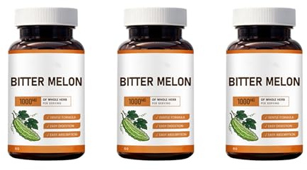 Bitter melonextrakt | Stöd för metabolism | Icke-GMO & Glutenfri | 60 räknas,3pcs