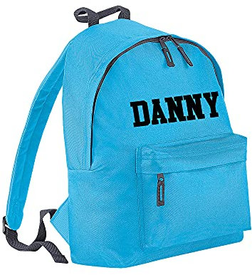 SMARTYPANTS Personalised Custom Customised Name Boys/Girls School Bag Rucksack Backpack Active (Surf Blue)