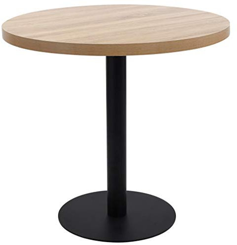 vidaXL Bistrotisch für 2 Personen Bartisch Bartresen Stehtisch Esstisch Tisch Tresentisch Küchentisch Partytisch Hellbraun 80cm MDF