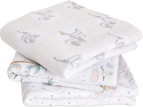 aden + anais Cuadrados de Muselina 100% algodón, paños Multiusos para bebés para niñas y niños, 70 x 70 cm, Juego de Lactancia Ideal para recién Nacidos y bebés, Ducha, Paquete