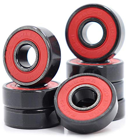 608RS - Cuscinetto ABEC-9, 8 x 22 x 7 mm, con cuscinetti a sfera grassa, ad alta velocità 608-2RS per skateboard (Pick da 8 pezzi) (RED)