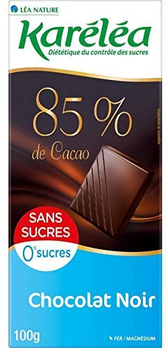 KARÉLÉA - Chocolat Noir 85% Sans Sucre Carton De 100G - Lot De 2 - meilleure offre