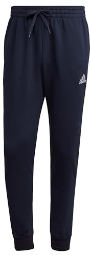 Adidas Herren Essentials Fleece Regular Tapered Pants, Legend Ink/White, S