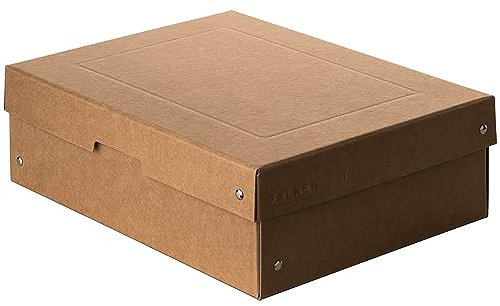 Original Falken PureBox Nature. Made in Germany. 100 mm hoch DIN A4. Aufbewahrungsbox mit Deckel aus stabilem Karton Vegan Geschenkbox Transportbox Schachtel Allzweckbox