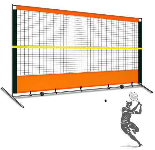 ORIENGEAR Tennis-Rückprallwand - 3,6 m x 1,8 m Rebounder-Netz für Tennis & Schläger, Sportball & Pickleball - Training Rückwandnetz für Court, Hinterhof, Indoor- und Outdoor-Training