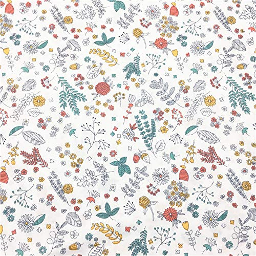 Gyulin Federa per cuscino in 100% cotone a 300 fili, stile busta, a forma di V, tri/boomerang, standard, solo federa, senza inserto (foglie di fiori bianchi)