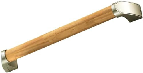 Solid Wood Bathroom Grab bar Holder, 17”Bathtub Safety Grab bar, Bathroom Accessibility Handle, Non-Slip Pull Handle for The Elderly, Non-Slip Wooden Shower Handle, Toilet Grab bar