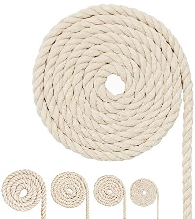Baumwollkordel, Makramee-Garnseil, viele Größen Baumwollseil für DIY-Bastelarbeiten, Geschenke (6mm(5M))