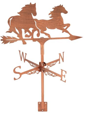 SUPERDANT Wetterhahn Pferde Wetterhahn fürs Dach Tiermetallwetterfahne Wetterfahne Wetterfahnen Kupferwetterfahnenzeichen Für Bauernhaus Garten Im Freien Bauernhof Scheunen Garten Terrasse
