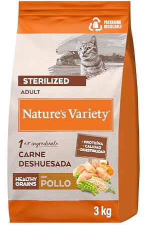 Nature's Variety Healthy Grains - Pienso para Gatos Esterilizados Adultos con Pollo deshuesado - 3kg