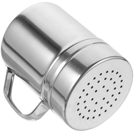 UKCOCO Espolvoreador de Polvo Inoxidable con Tapa Dosificador de Especias para Café y Chocolate Contenedor de Sazonador para Cocina Mediano
