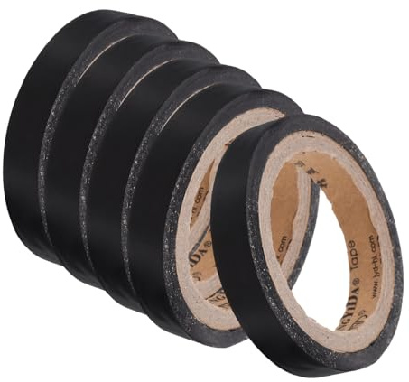 ROMISBABA Bande Antidérapante De Tennis Lot De 5 Pièces en PVC Noir Bande Adhésive Absorbante pour Grip De Badminton Et Raquette, Accessoire Sportif pour Raquette De Tennis, Badminton Et Vélo