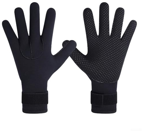 Cushteg Gants de plongée en néoprène de 5 mm pour homme et femme, gants de plongée avec tuba, surf, ski, protection contre le froid et rétention de la chaleur, gants antidérapants pour sports