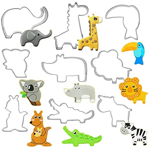 Ausstechformen Kinder Tiere Tierformen Ausstecher Ausstechformen Brot PläTzchenausstecher Tiere Set PläTzchenformen Aus Edelstahl Metall Perfekt FüR Keks,Backen Fondant PläTzchen,Tortendekorationen