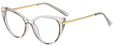 LJCZKA Katzenaugen Brille Ohne Stärke Damen – Blaue Licht Blockieren Brille Retro Blaulicht Brille Blaulichtfilter für PC, TV and Handy