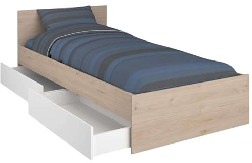 Miroytengo Cama Juvenil Child en Color Roble Jackson con 2 cajones 90x190 cm
