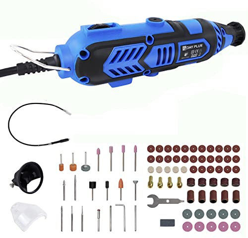 Multifunktionswerkzeug, 135W Drehwerkzeug, 6 einstellbare Drehzahl mit 80 Zubehör und Aufsätze, Biegsame Welle für Heimwerkerarbeiten mit Aufbewahrungskoffer