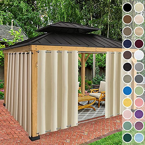 SJZUISL 1 Pièce Rideau D'extérieur Résistant Aux Intempéries, 24 Couleurs Taille Personnalisée, Rideaux D'extérieur Imperméable, Écran De Confidentialité