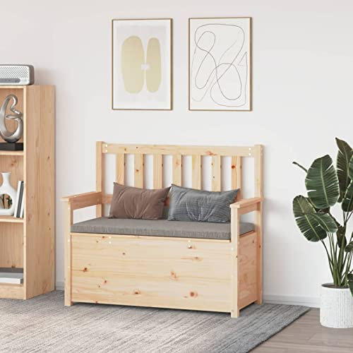 ZEYUAN Banco, Bancos Baul para Dormitorio, Banco Vestidor, Banquetas, Bancos para Cocina, Banco Auxiliar Cocina, Banco Vestuario, de Madera Maciza de Pino 112,5x51,5x96,5 cm