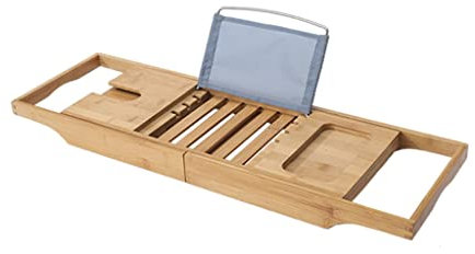 Vassoio per vasca Vassoio per vasca estensibile Vassoio per vasca Spa Vasca da bagno Caddy Organizer Libro Porta tablet per vino Portalettura Accessori per il bagno Vassoio