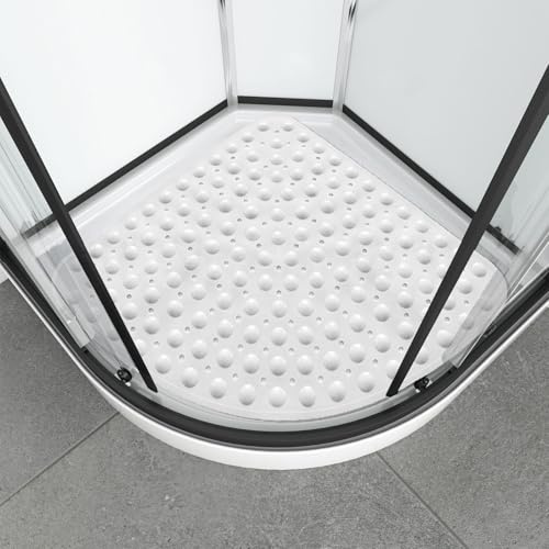 WOPPLXY Tappetino da doccia angolare 70 x 70 cm, tappetino antiscivolo per doccia interna, tappetino da doccia curvo in gomma per anziani