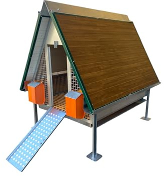 Generico Pollaio Vesuvio Coibentato Anti Predatori per Galline, Grigio, 185 cm x 145 cm x 145 cm, Accesso Facile e Sicuro, Outdoor, Medium