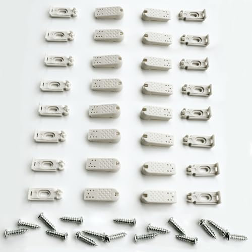 16Kit 32 Stück Plissee Ersatzteile klemmträger, Spannschuhe für verspannte Plissees, für Klebeträger und Stick & Fix Front Klebeplatten