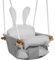 Tulano Hop 33 Grey | Baby Schaukel Hängesitz Indoor & Outdoor | Ab 6 Monaten | Mit Sicherheitsgurt & Kissen | Bis 60 kg belastbar | Baumwollgewebe & Buchenholz | Einfache Montage | Grau