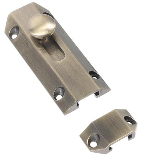 HOMSFOU Cerradura Seguridad Metalica Pestillo Puerta Corrediza Cerraduras Puertas Interiores