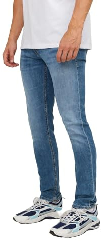 JACK & JONES Jean Glenn Original Slim Fit pour homme : stretch haute performance pour une utilisation toute la journée, bleu clair, 34W / 34L