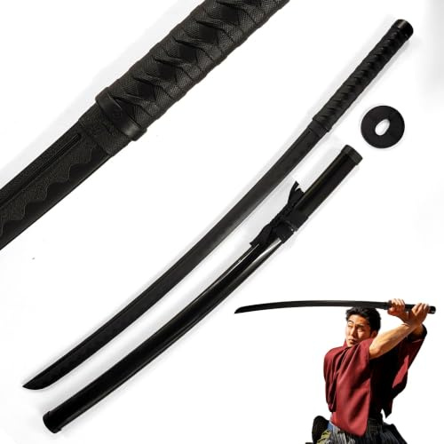 Bokken d'Entraînement Katana avec Fourreau 104,5 cm | Sabre d'Entraînement en Polypropylène Ultra-Robuste | Épée Plastique pour Arts Martiaux, Kendo, Aïkido, Iaido | Noir