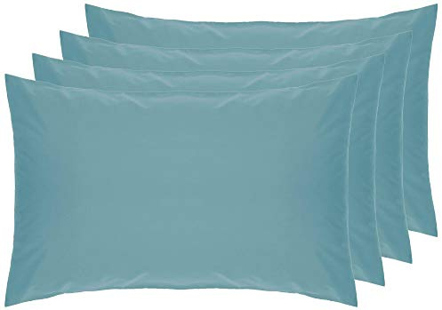 Belledorm 4 PACK Green Pillowcases, 7 Year Guarantee, 200 Thread Count Percale (Housewife, Teal)