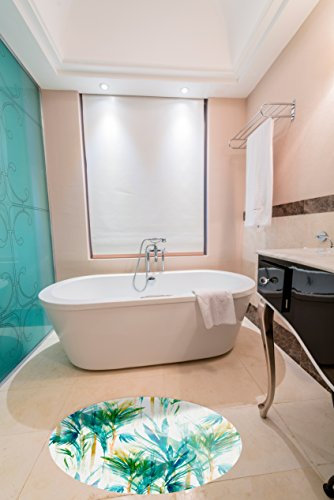 Rug Floral Palm Trees Green PVC | Several Measures | Carpet PVC | Soil vinilico | Home Decor 100 x 100 cm