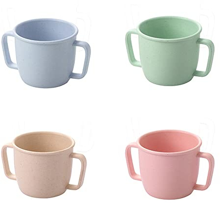 Golandstar Small Size Bamboo Fiber 230ml Adult Children Cups Mugs 4pcs Set Unbreakable Tumbler Mug Cup for Water, Milk, Juice, Tea