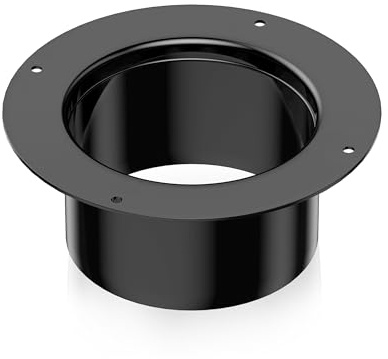 Hon&Guan Duct Connector Flange 6 Inch, Plastic 6 Inch Dust Collection Fittings Dryer Vent Connector Flange For Heating Cooling Ventilation System, Black.