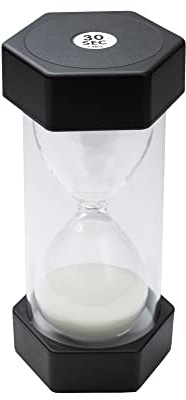 TeacherFav Sanduhr für Kinder, 30 Sekunden, schwarz, 12,7 cm, Stundenglasuhr, mit Acryl überzogen, für Klassenzimmer, Zuhause und Kinderzimmer (mittlere Einzelpackung)